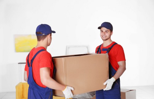Furniture and boxes being prepared for a Crystal Palace apartment relocation