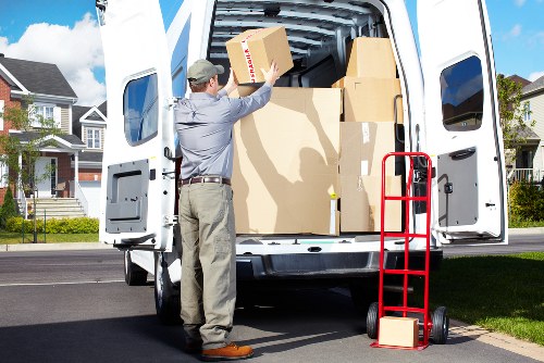 Office furniture being prepared for transport in Crystal Palace